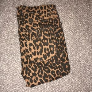 Zara Leopard Hi-Rise Skinny Jeans